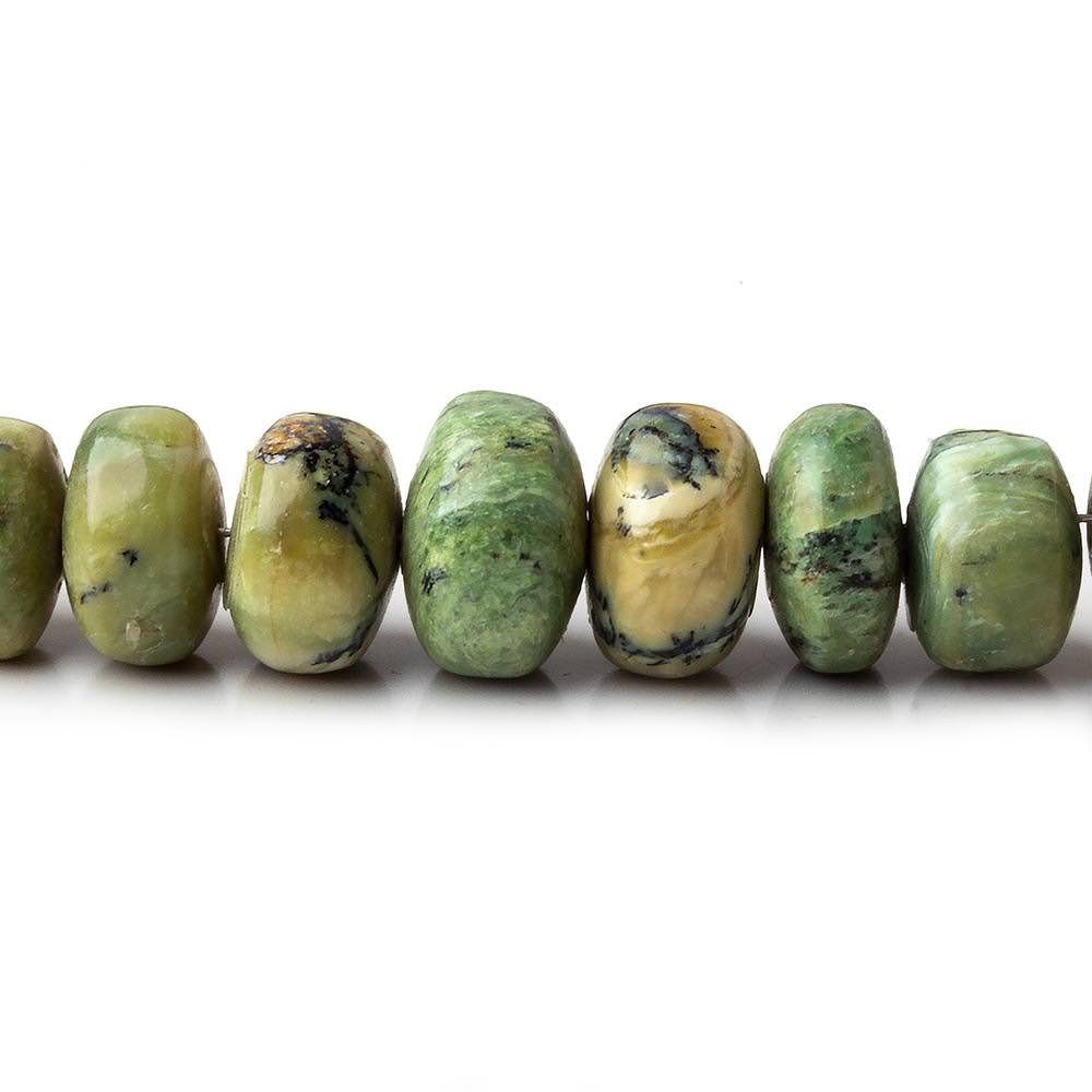 5.5-11mm Green Opal plain rondelle beads 18 inch 90 pieces