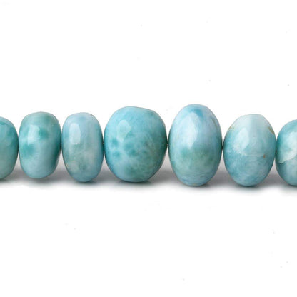 5.5-12mm Larimar plain rondelles 18 inch 105 beads AAA