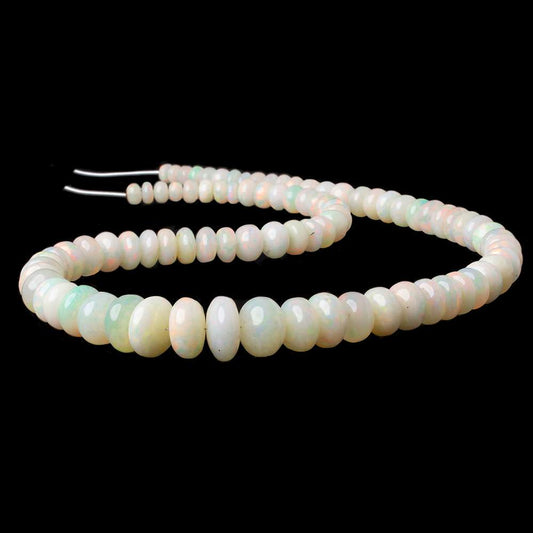5.5-13.5mm Ethiopian Opal plain rondelle beads 18 inch 87 pieces AA