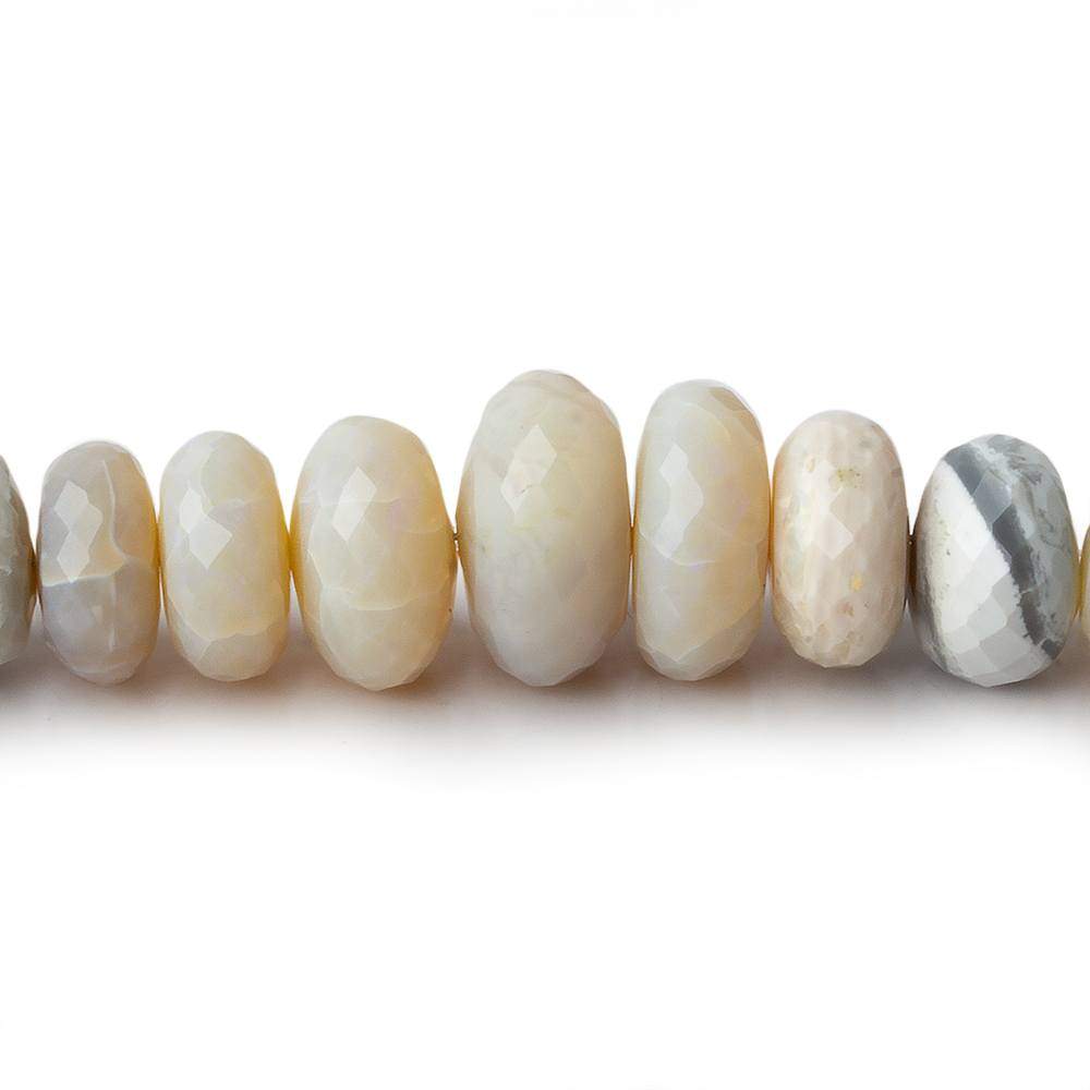 5.5-6.5mm Beige Grey Australian Opal faceted rondelles 18 inch 130 beads