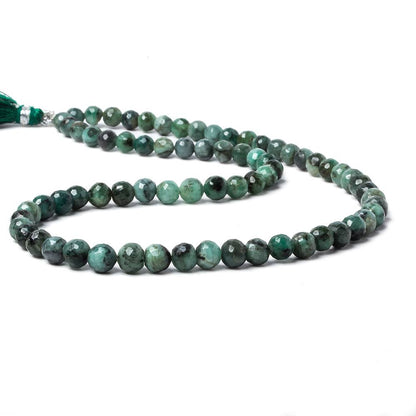 5.5-6.5mm Brazilian Emerald Faceted Round Beads 15 inch 71 pieces