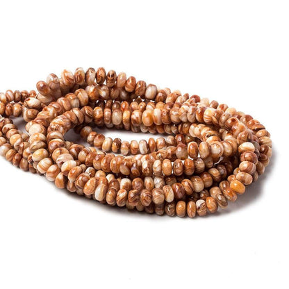 5.5-6.5mm Dark Orange & Brown Fire Opal plain rondelles 17 inch 118 beads