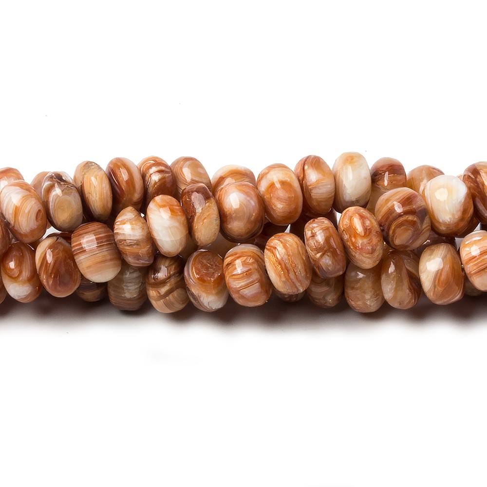 5.5-6.5mm Dark Orange & Brown Fire Opal plain rondelles 17 inch 118 beads