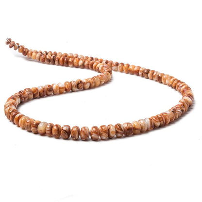 5.5-6.5mm Dark Orange & Brown Fire Opal plain rondelles 17 inch 118 beads