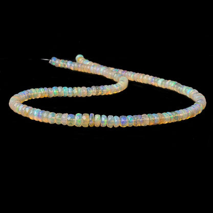 5.5-7mm Golden Ethiopian Opal Faceted Rondelles 18 inch 140 beads AAA