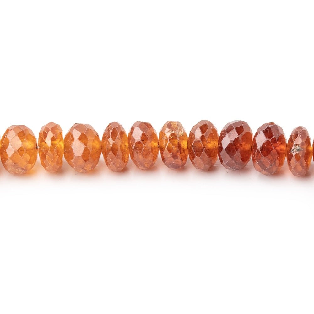 7.5-8.5mm Mandarin Garnet Faceted Rondelle Beads 16 inch 82 pieces A