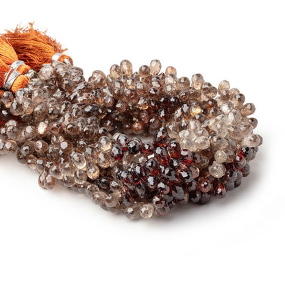 5.5-6.5mm Multi Color Zircon Faceted Tear Drop Briolette 8 inch 84 Beads