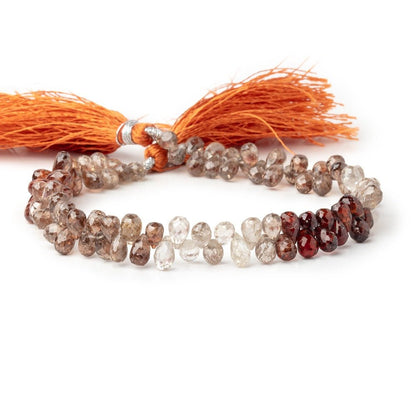 5.5-6.5mm Multi Color Zircon Faceted Tear Drop Briolette 8 inch 84 Beads