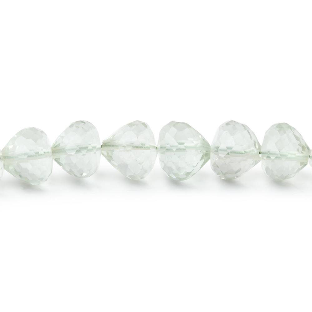 5.5-6.5mm Prasiolite Center Drill Faceted Candy Kiss 8 inch 33 Beads