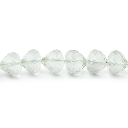 5.5-6.5mm Prasiolite Center Drill Faceted Candy Kiss 8 inch 33 Beads
