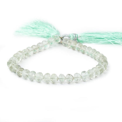 5.5-6.5mm Prasiolite Center Drill Faceted Candy Kiss 8 inch 33 Beads