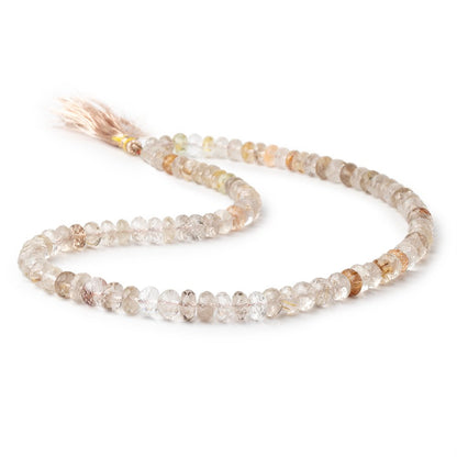 5.5-6.5mm Rutilated Quartz Faceted Rondelle Beads 16 inch 88 pieces