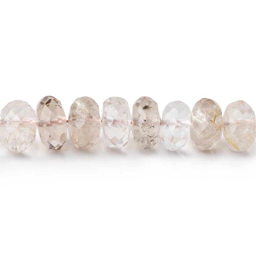 5.5-6.5mm Rutilated Quartz Faceted Rondelle Beads 16 inch 88 pieces