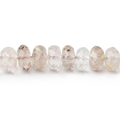 5.5-6.5mm Rutilated Quartz Faceted Rondelle Beads 16 inch 88 pieces