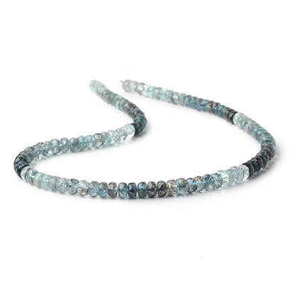 5.5-6.5mm Shaded Moss Aquamarine Faceted Rondelle Beads 16 inch 103 pieces AAA