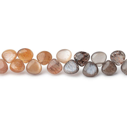 5.5-6.5mm Sunstone & Moonstone Plain Heart Beads 8.5 inch 50 pieces