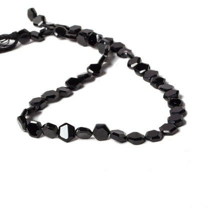 5.5-6mm Black Spinel bezel faceted hexagon beads 13 inch 50 pieces