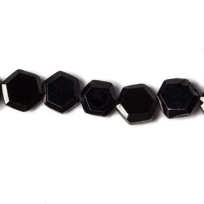 5.5-6mm Black Spinel bezel faceted hexagon beads 13 inch 50 pieces