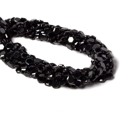 5.5-6mm Black Spinel bezel faceted hexagon beads 13 inch 50 pieces