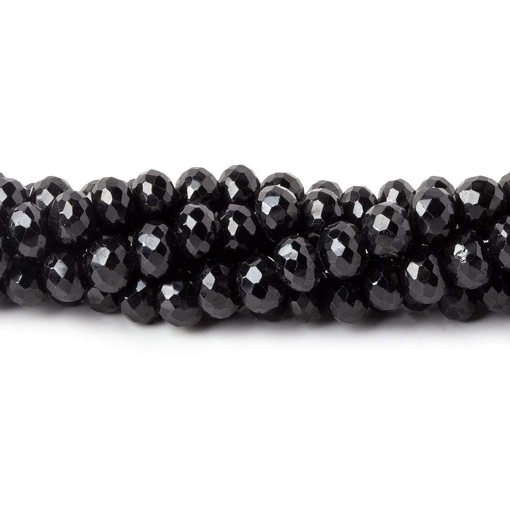 7mm Black Spinel faceted rondelle beads 14 inch 85 pieces AA