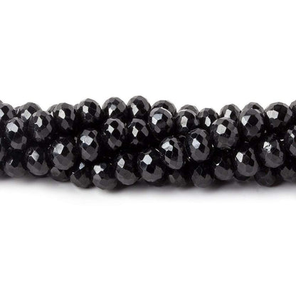 7mm Black Spinel faceted rondelle beads 14 inch 85 pieces AA