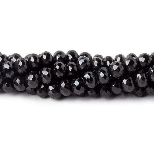 7mm Black Spinel faceted rondelle beads 14 inch 85 pieces AA
