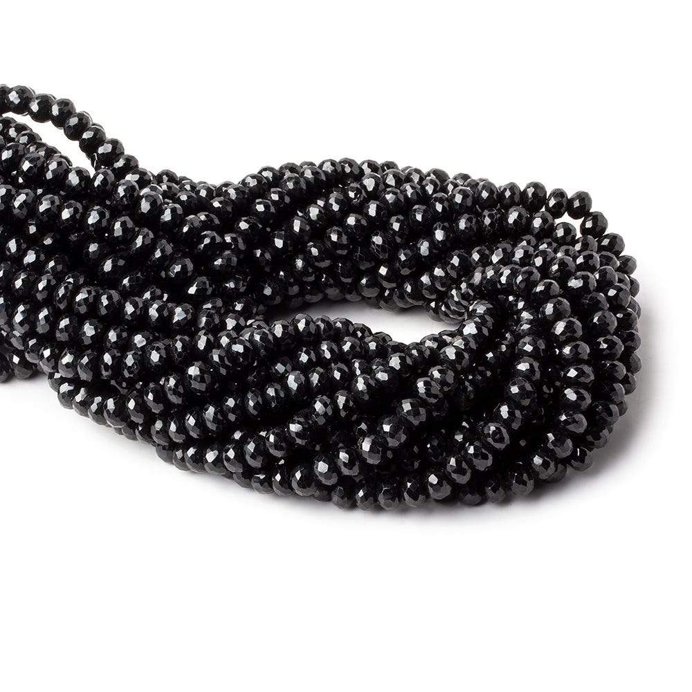 7mm Black Spinel faceted rondelle beads 14 inch 85 pieces AA