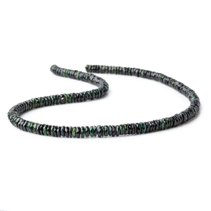 5mm Chrome Tourmaline Faceted Heishi Beads 15 inch 185 pieces