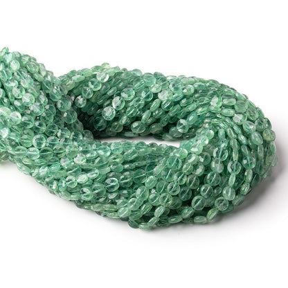 5.5-6mm Green Kyanite Faceted Coin Beads 14 inch 54 pieces