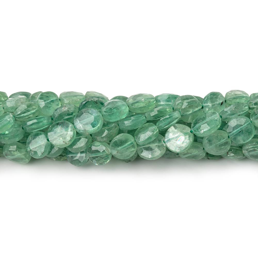 5.5-6mm Green Kyanite Faceted Coin Beads 14 inch 54 pieces