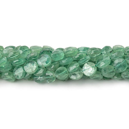 5.5-6mm Green Kyanite Faceted Coin Beads 14 inch 54 pieces
