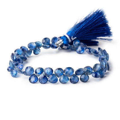 5.5-6mm Kyanite Faceted Heart Beads 7.5 inch 60 pieces AA