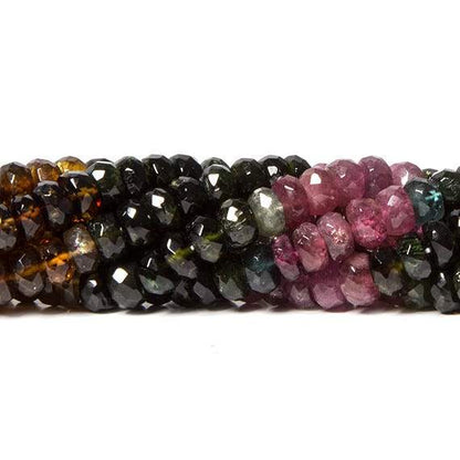 5.5-6mm Multi Color Tourmaline faceted rondelle beads 15 inch 110 pieces