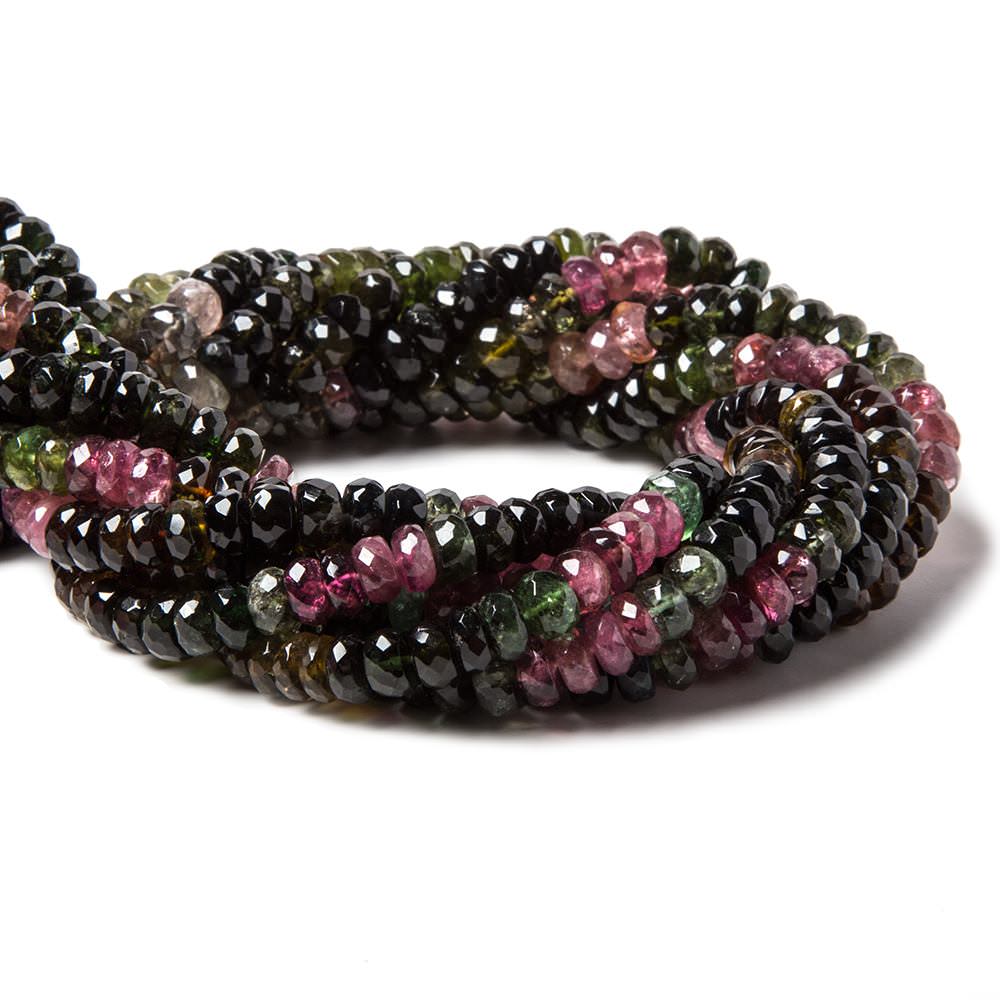 5.5-6mm Multi Color Tourmaline faceted rondelle beads 15 inch 110 pieces