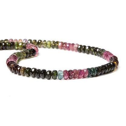 5.5-6mm Multi Color Tourmaline faceted rondelle beads 15 inch 110 pieces
