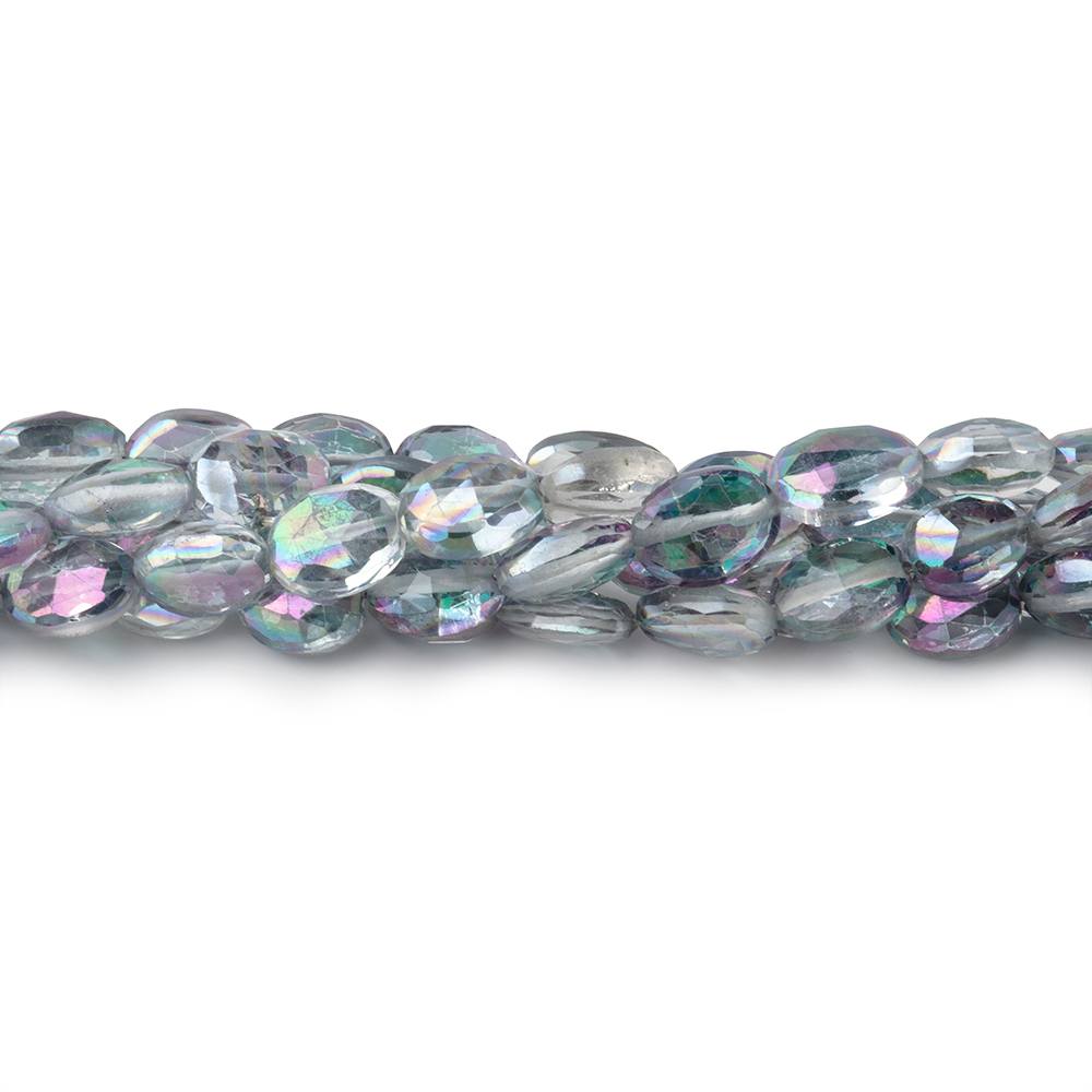 5.5-6mm Mystic Grey Topaz Faceted Oval Beads 8 inch 34 pieces