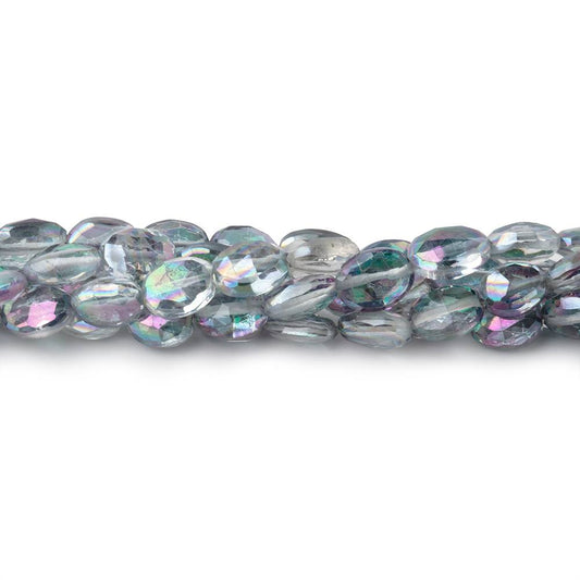 5.5-6mm Mystic Grey Topaz Faceted Oval Beads 8 inch 34 pieces