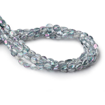 5.5-6mm Mystic Grey Topaz Faceted Oval Beads 8 inch 34 pieces