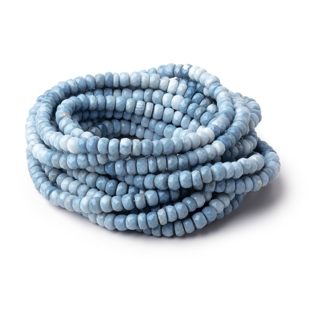 5.5-6mm Owyhee Blue Opal Faceted Rondelle Beads 16 inch 112 pieces