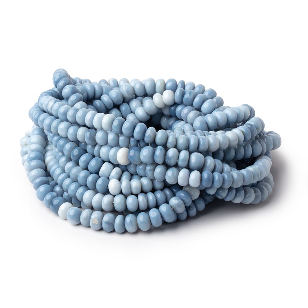 5.5-6mm Owyhee Blue Opal Plain Rondelle Beads 16 inch 93 pieces