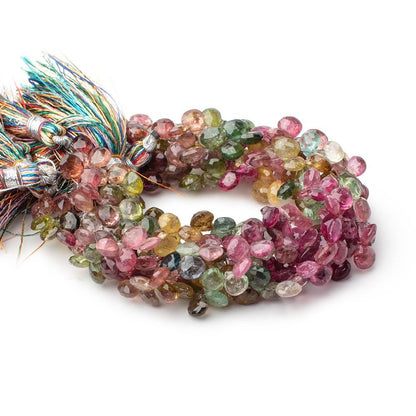 5.5-6mm Tourmaline Faceted Heart Beads 7 inch 54 pieces