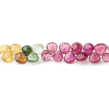 5.5-6mm Tourmaline Faceted Heart Beads 7 inch 54 pieces