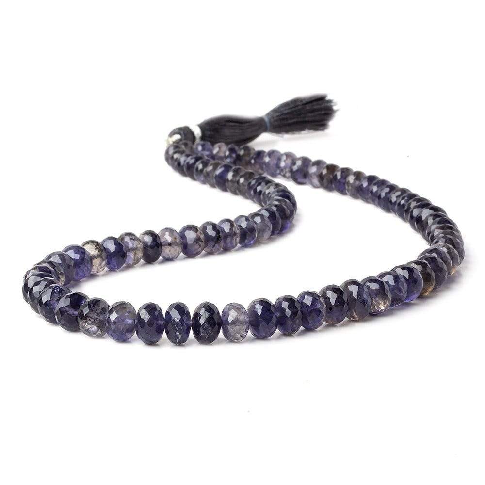 5.5-7.5mm Iolite Faceted Rondelles 14 inch 79 Beads AA