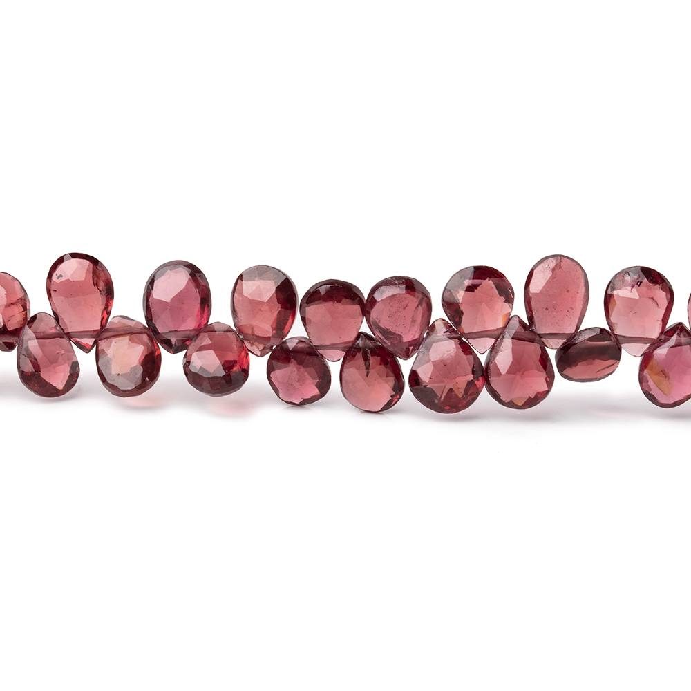 5.5-7.5mm Mozambique Garnet Faceted Pear Beads 8.5 inch 72 pieces