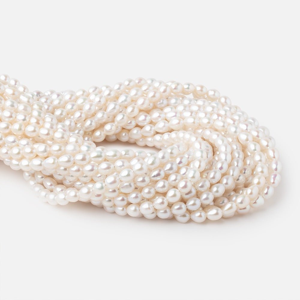 5.5-7mm Creamy White Baroque Freshwater Pearls 15 inch 60 Beads AAA