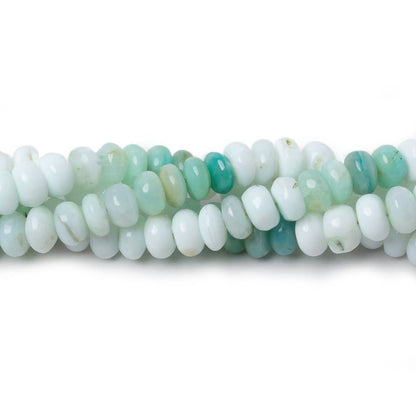 5.5-7mm Mint Blue Peruvian Opal plain rondelle beads 18 inch 128 pieces AA