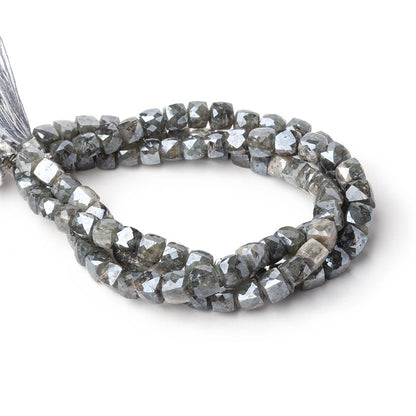 5.5-7mm Mystic Moss Aquamarine Faceted Cube Beads 8.5 inch 33 pieces