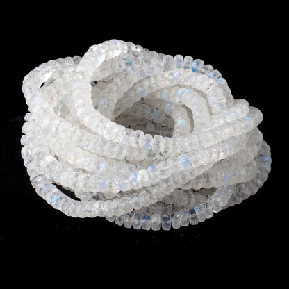 5.5-7mm Rainbow Moonstone Faceted Rondelle Beads 16 inch 112 pieces