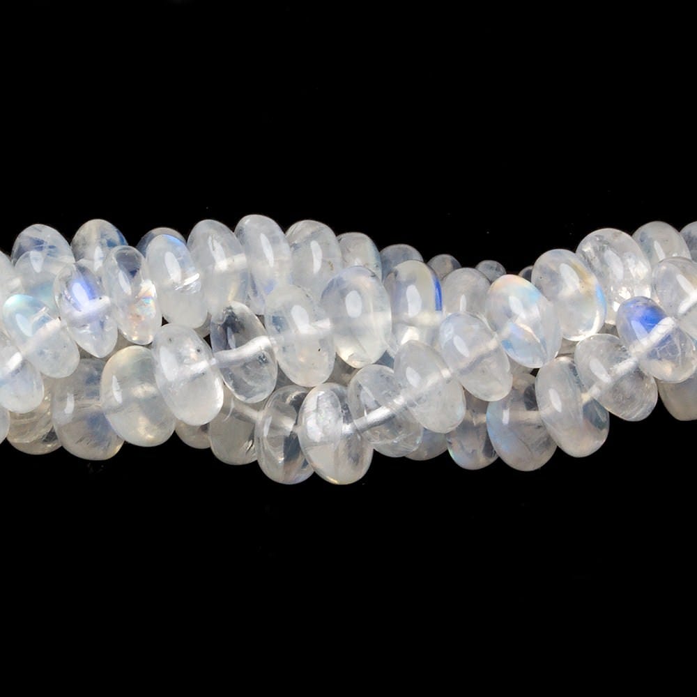 5.5-7mm Rainbow Moonstone plain rondelles beads 18 inch 135 pieces AA