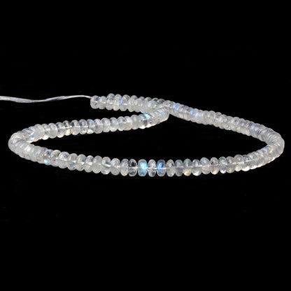 5.5-7mm Rainbow Moonstone plain rondelles beads 18 inch 135 pieces AA